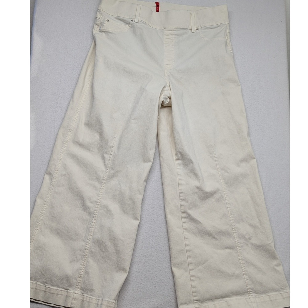 Spanx On-the-Go High Rise Wide Leg Crop Pants Ecru Ivory White 20465Q Womens 2XL